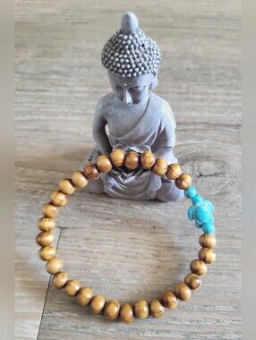🐢 Tranquil Journey Turquoise Howlite Turtle & Rosewood Anklet